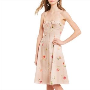 GIANNI BINI Pink Floral Bustier Dress